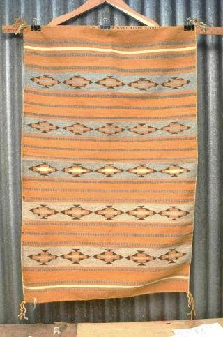 Navajo Rug Vintage Wide Ruins 45x29 Native American Textile Weaving Alice Wilson