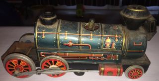 Antique Vintage Marx Tin Western Train Engine Battery Operated With Light