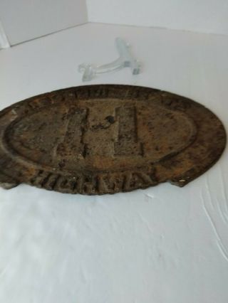 Extremely RARE Cast Iron vintage Missouri State Highway 11 Sign oval shaped 11