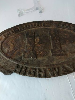 Extremely RARE Cast Iron vintage Missouri State Highway 11 Sign oval shaped 4