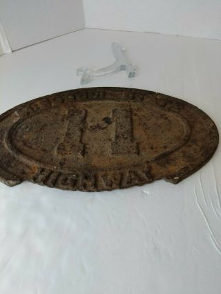 Extremely RARE Cast Iron vintage Missouri State Highway 11 Sign oval shaped 8