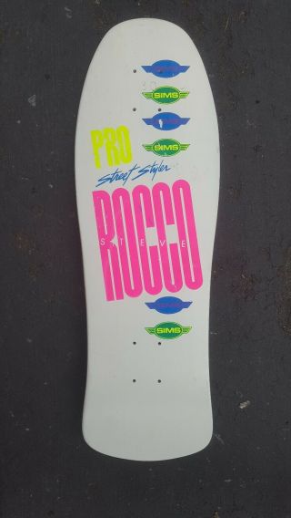 Nos Vintage 1987 Sims Steve Rocco Rare Street Style Skateboard Deck