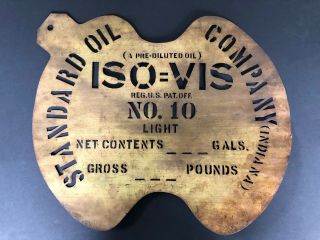 Vintage Brass Standard Oil Drum Stencil For Iso=vis No.  10 Light Oil