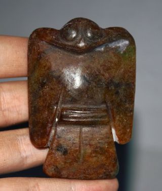 2.  8 " China Hongshan Culture Old Jade Stone (black Magnet) Eagle Bird Pendant A6