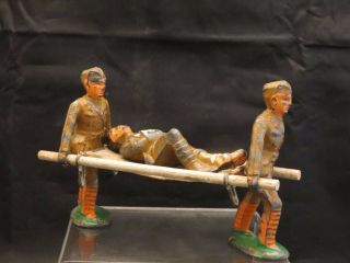 Vintage Barclay Manoil Stretcher With 2 Medics,  Injured Soldier Lying Down