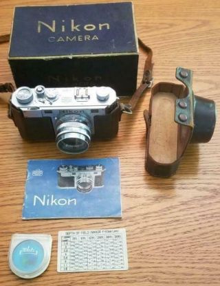 Vintage 1950s Nikon 35mm Rangefinder Camera 1:2 F=5cm Nippon Kogaku Lens Repair