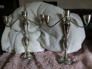 2 VTG DUCHIN CREATION STERLING SILVER WEIGHTED CURVED ARM 3 CANDLE CANDELABRA 4