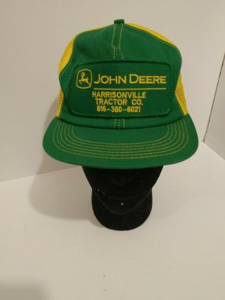K - Products John Deere Mesh Snap Back Large Patch Trucker Hat Cap Usa