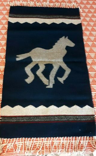 Vintage Native American Indian Wool Hand Woven Southwestern Rug 40  X 23