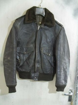 Vintage Schott Is - 674 - Ms Usa Issue Distressed Leather A2 Flying Jacket Size 40
