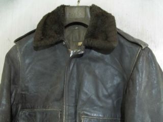 VINTAGE SCHOTT IS - 674 - MS USA ISSUE DISTRESSED LEATHER A2 FLYING JACKET SIZE 40 2