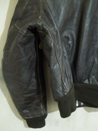 VINTAGE SCHOTT IS - 674 - MS USA ISSUE DISTRESSED LEATHER A2 FLYING JACKET SIZE 40 6