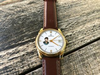 Vintage Rare Zenith Automatic Saddam Hussein Date Swiss Watch Leather Strap