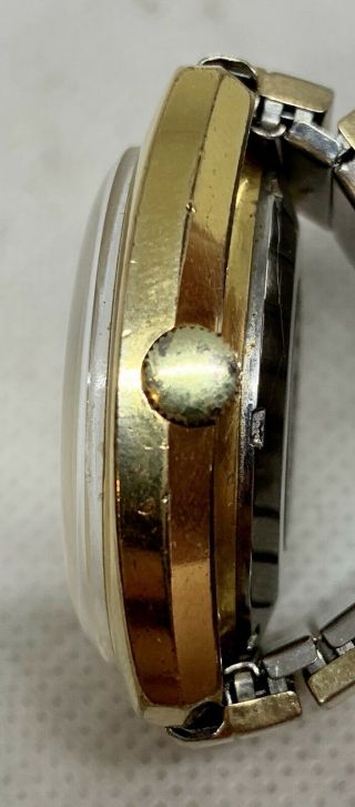 Gold Tone Swiss 25 Jewel Bucherer Weekday Automatic Watch For Repair/Parts 2