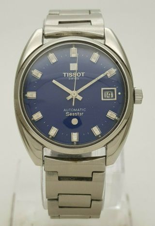 Vintage Tissot Seastar 21J Automatic Cal 784 - 2 Date 35MM Swiss Mens Wrist Watch 3