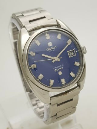Vintage Tissot Seastar 21J Automatic Cal 784 - 2 Date 35MM Swiss Mens Wrist Watch 4