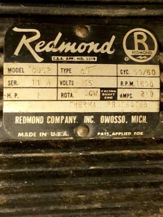 Rare Vintage Antique 21.  5” REDMOND Wood Frame 1hp Box Fan 18” Blades 7