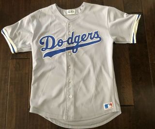 Vintage Los Angeles Dodgers Sand Knit Macgregor Stitched Baseball Jersey Men 46