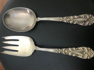 Amston Sterling Silver Crescendo Serving Fork And Spoon 1890 