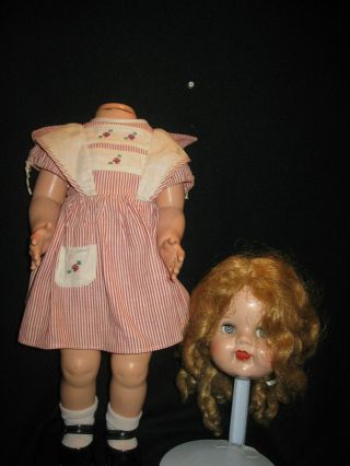 Vintage Saucy Walker Doll - 1951 Needs Head Secured - Blonde Pig Tails -