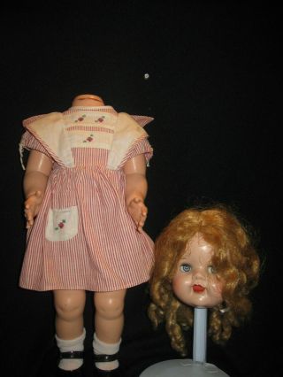 Vintage SAUCY WALKER Doll - 1951 Needs Head secured - Blonde Pig tails - 2