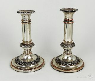 Smart Pair George Iii Old Sheffield Plate Telescopic Candlesticks C1815 A/f