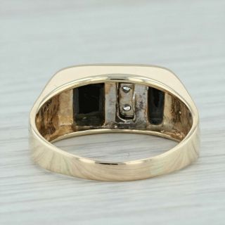 Vintage Onyx & Diamond Men ' s Ring - 10k Yellow Gold Size 12.  25 4