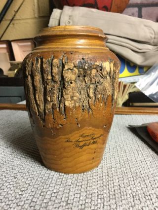 Vintage 1901 Pan American Exposition Buffalo N.  Y.  Souvenir Wood Vase