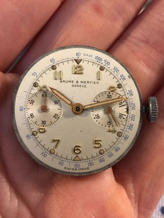 Vintage Baume & Mercier Chronograph 1950s Watch Movement Parts