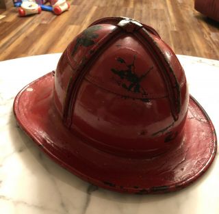 Vintage Cairnes & Brothers Fire Helmet Philadelphia Pa Red