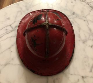 Vintage Cairnes & Brothers Fire Helmet Philadelphia PA Red 3