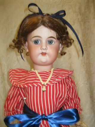 Antique Adolph Wislizenus & Co.  Bisque Head Doll - 26 " - Wood Arms & Legs