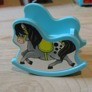 Vintage Fisher Price Little People Nursery Rocking Horse Blue Replacement Toy