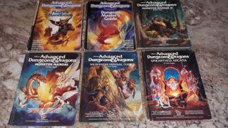 6 Vintage Tsr Advanced Dungeons & Dragons Ad&d Books