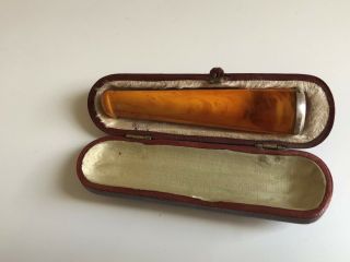 Antique/Vintage Amber Cigar Holder in case 2
