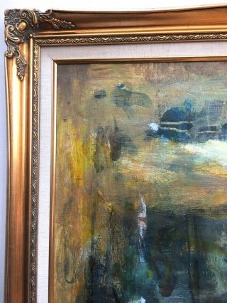 Large Vintage Mid Century Abstract Oil Painting Framed 42x36 2