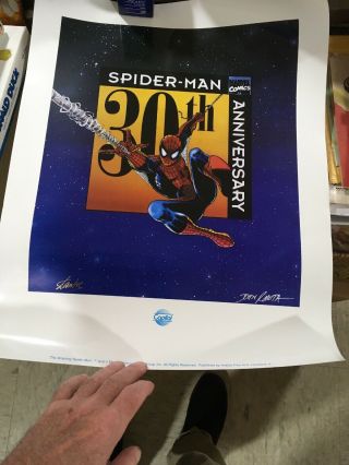 Spiderman Vintage 1995 Poster Signed By Stan Lee John Romita Jr Art
