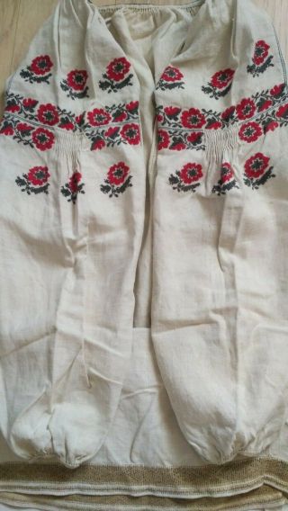 Ukrainian Vintage (1920 - 1940) Embroidered Dress,  M - Xl,  Hemp,  Handiwork,  Ukraine