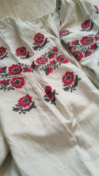Ukrainian vintage (1920 - 1940) embroidered dress,  M - XL,  hemp,  handiwork,  Ukraine 5