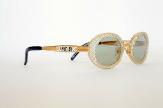 Jean Paul Gaultier Vintage Sunglasses 56 - 5201 Gold/crystal Size 45 - 18