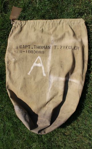 Wwii Usaaf U.  S.  Army Air Force Officers Canvas Duffel Bag Named
