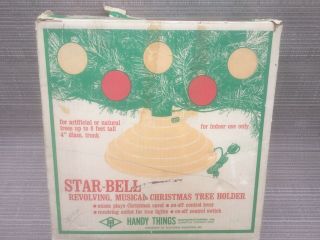 Vintage Star Bell Revolving Musical Christmas Tree Stand Holder - Jingle Bells