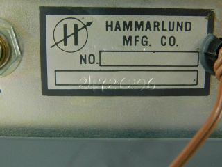 Hammarlund HQ - 100AC (HQ - 100A w/ Clock) Vintage Tube Radio Receiver SN 24726269 10