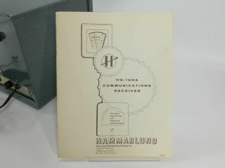 Hammarlund HQ - 100AC (HQ - 100A w/ Clock) Vintage Tube Radio Receiver SN 24726269 12
