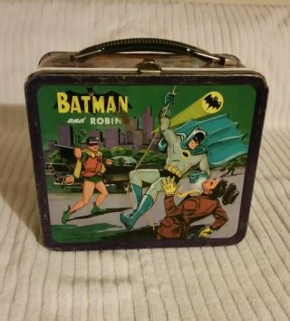 Vintage 1966 Aladdin Batman And Robin Lunch Box - 7,  Vgc