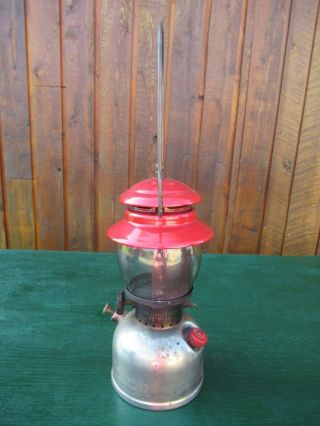 Vintage Coleman Lantern Red,  Chrome Model 200 Canada Sunshine 10 56 1956