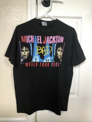 Rare Michael Jackson 1988 Bad Tour Vintage T - Shirt