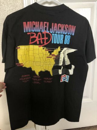 RARE Michael Jackson 1988 BAD Tour Vintage T - Shirt 3