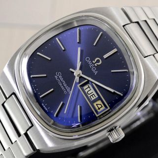 Vintage Omega Seamaster Automatic Blue Dial Day&date Dress Men 