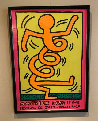 Keith Haring Art Poster Framed Vintage 1983 